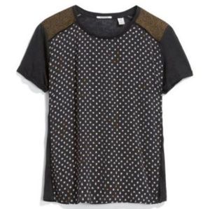 Mixed material blouse